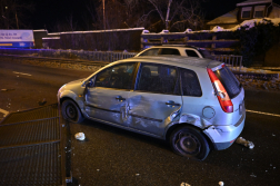 az autó amivel ütközött a kukásautó