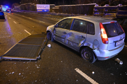 az autó amivel ütközött a kukásautó